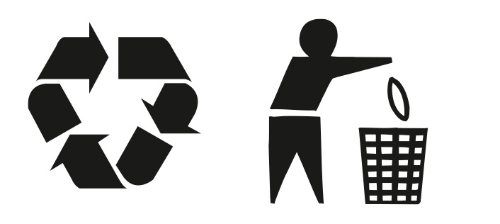 simbolo riciclaggio, non disperdere nell'ambiente